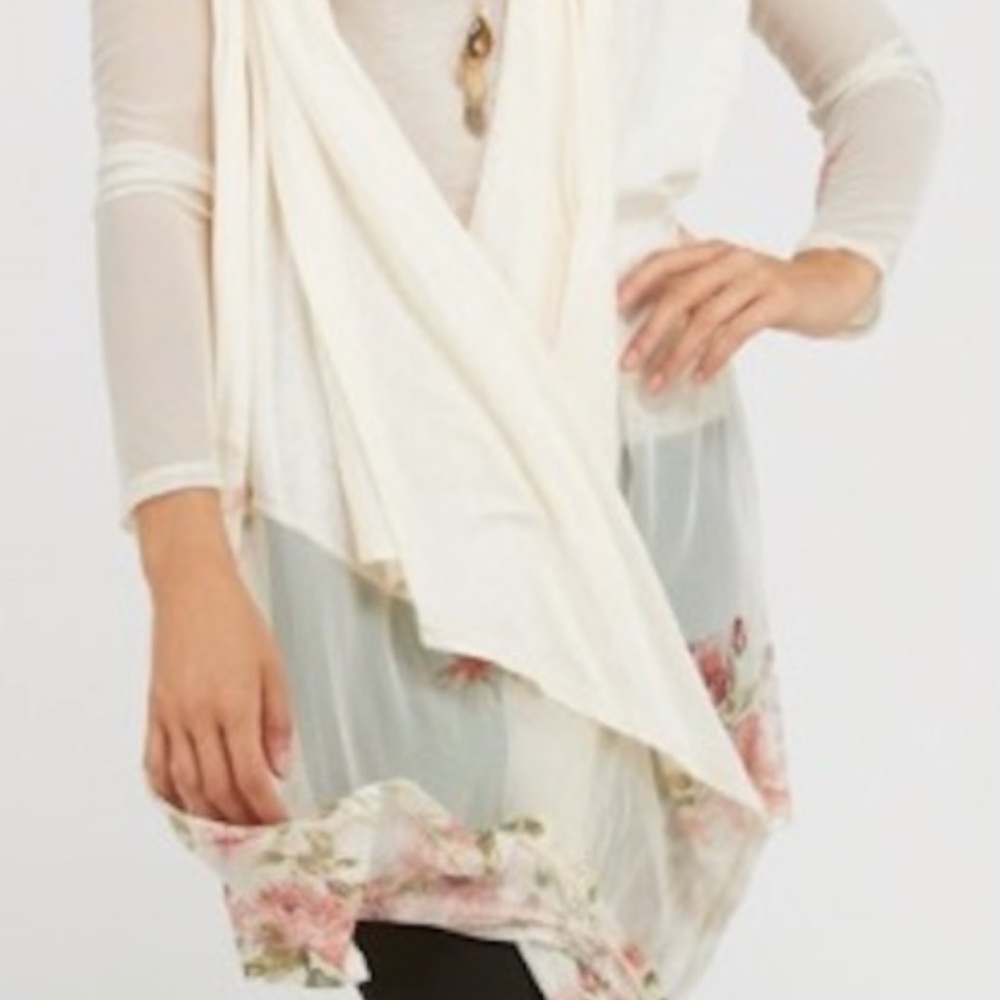 Long sleeve mesh contrast cardigan